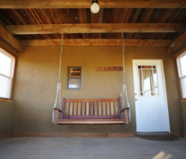 Clay plaster in enclosed porch