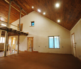 White clay plaster finish work in faswall block home