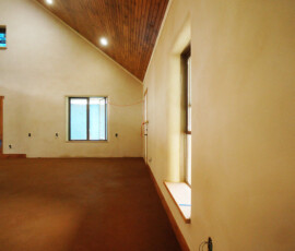 Another view of the white clay plaster finish